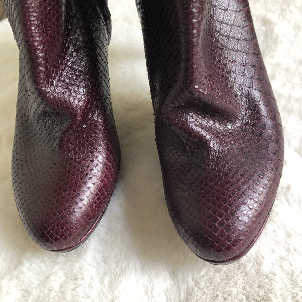 Christian Dior Python Platform Booties Boots Wine - image 2